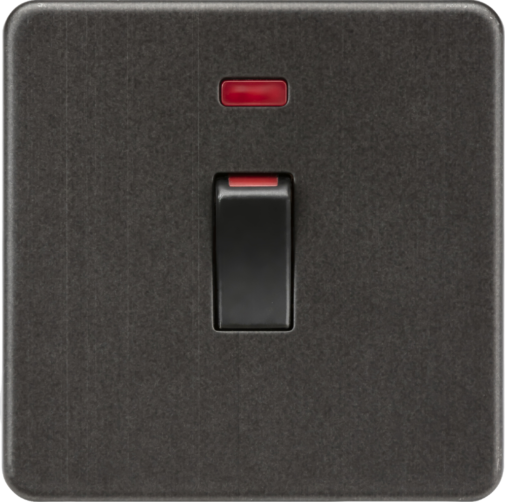 Knightsbridge Screwless Smoked Bronze 45A Cooker Switch with Neon SF81MNSB Available from RS Electrical Supplies