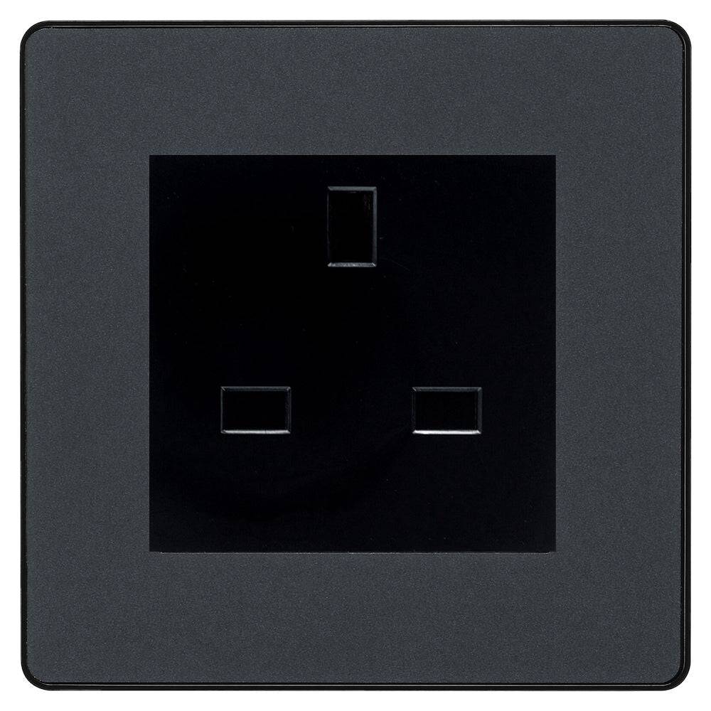 Evolve Polycarbonate Matt Grey 13A Unswitched Socket PCDMG13AUSSB - The Switch Depot