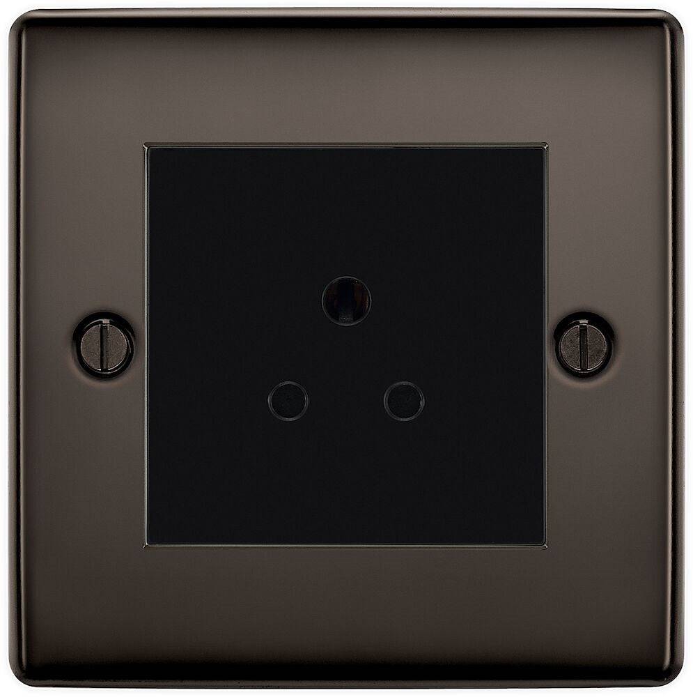 Nexus Metal Black Nickel 5A Unswitched Socket NBN29B - The Switch Depot