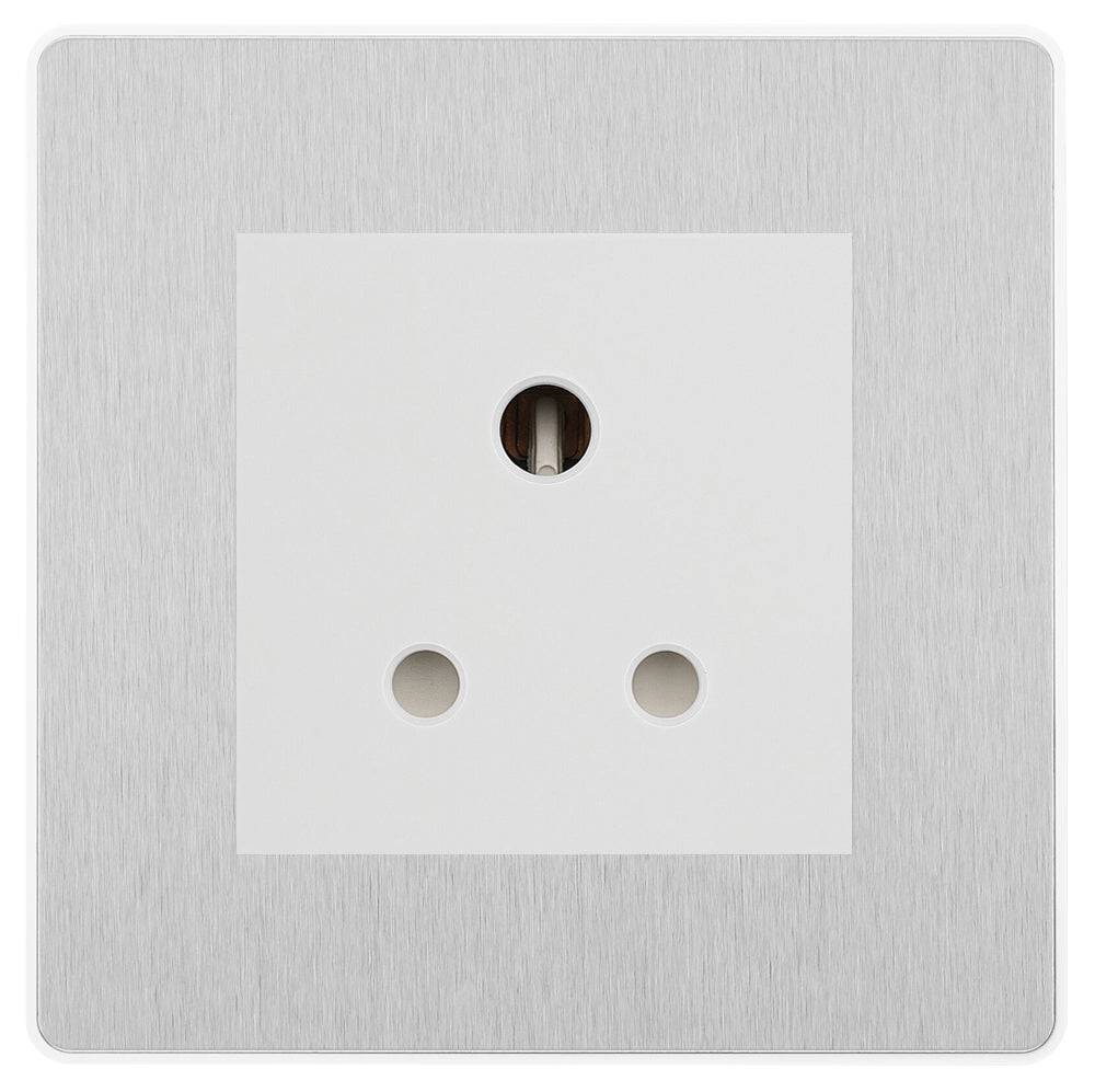 Evolve Polycarbonate Brushed Steel 5A Unswitched Socket PCDBS5AUSSW - The Switch Depot