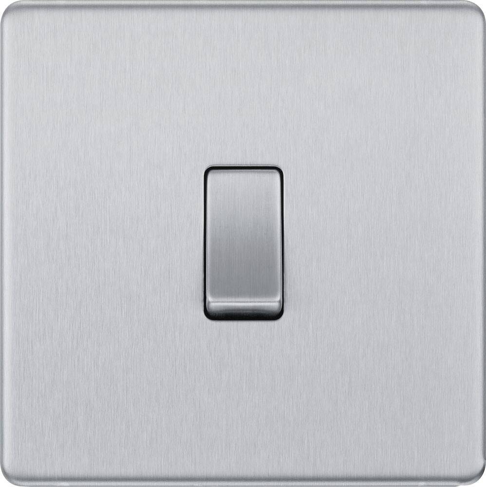 BG Screwless Brushed Steel 20A Double Pole Switch FBS30 - The Switch Depot