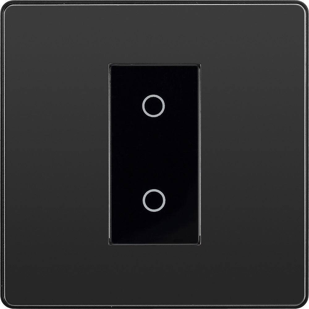 Evolve Polycarbonate Black Chrome Single Secondary Touch Dimmer Switch PCDBCTDS1B - The Switch Depot