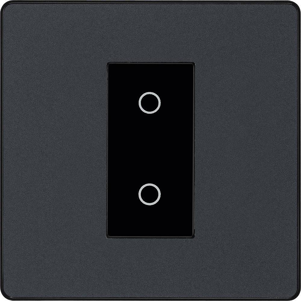 Evolve Polycarbonate Matt Grey Single Secondary Touch Dimmer Switch PCDMGTDS1B - The Switch Depot