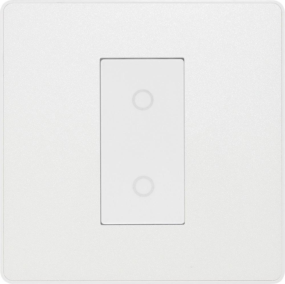 Evolve Polycarbonate Pearlescent White Single Secondary Touch Dimmer Switch PCDCLTDS1W - The Switch Depot