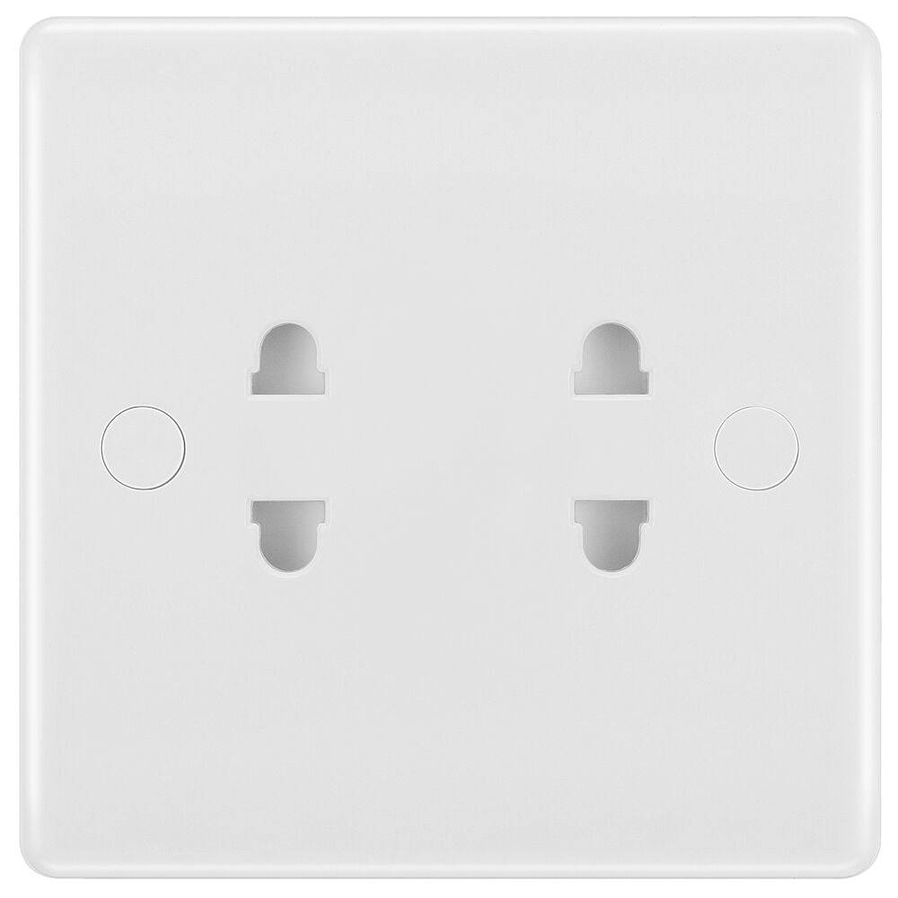 BG Moulded White PVC 16A 2G Shuttered Euro Socket 898 - The Switch Depot