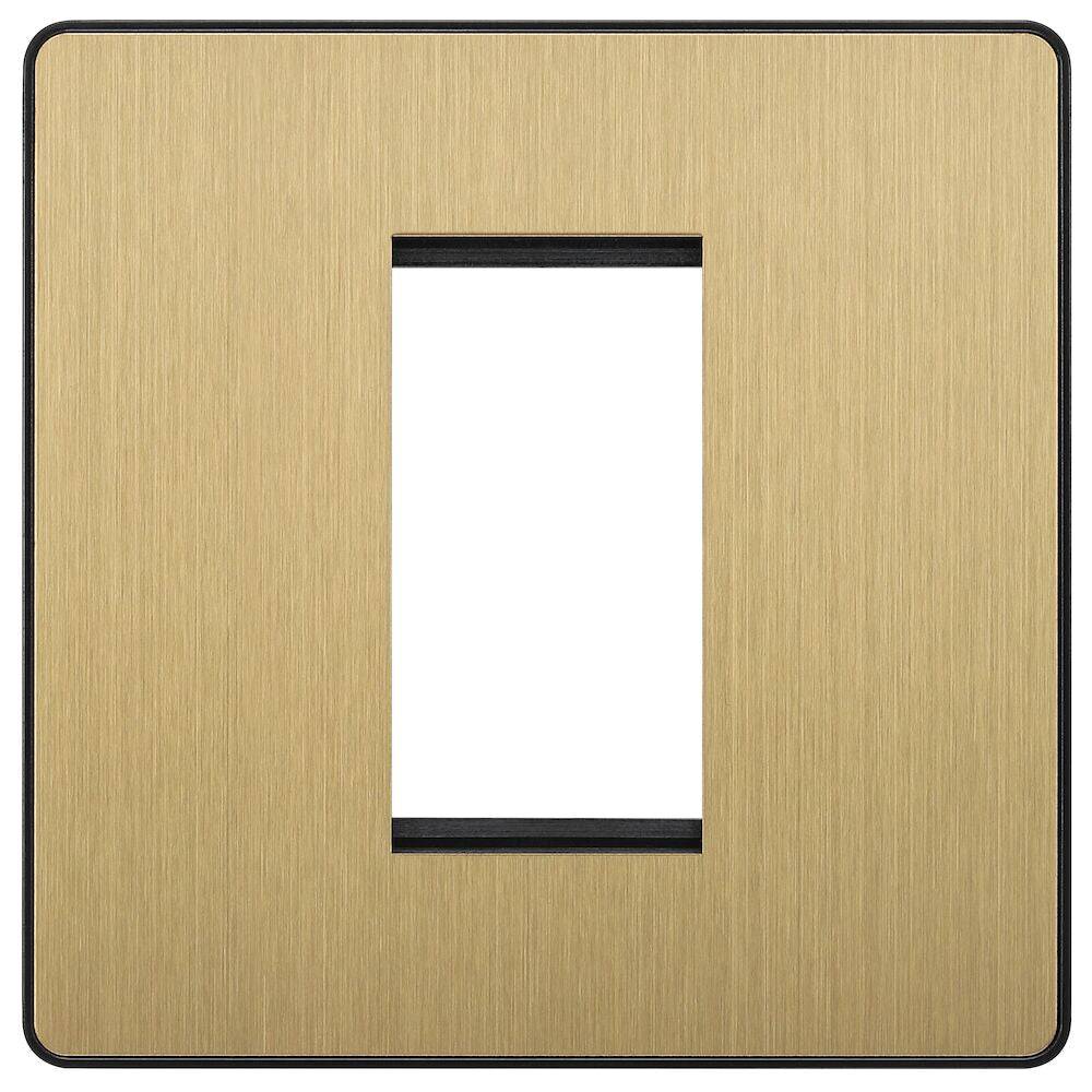 Evolve Polycarbonate Satin Brass 1G Euro Plate PCDSBEMS1B - The Switch Depot