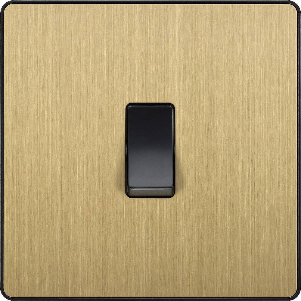 Evolve Polycarbonate Satin Brass 1G Light Switch PCDSB12B - The Switch Depot