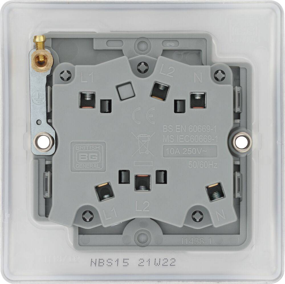 Nexus Metal Brushed Steel Fan Isolator Switch NBS15 - The Switch Depot