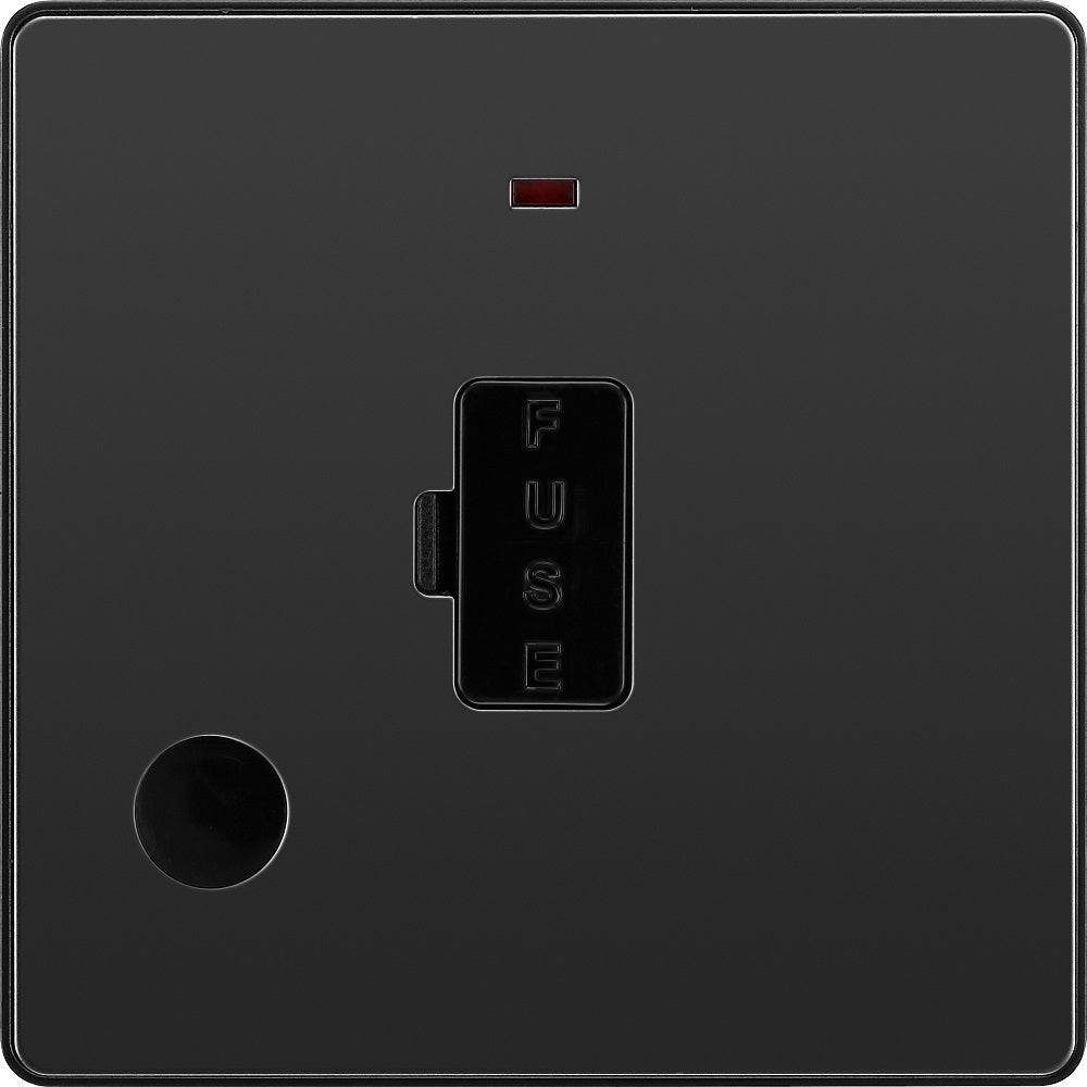 Evolve Polycarbonate Black Chrome 13A Unswitched Spur with Neon and Flex Outlet PCDBC54B - The Switch Depot