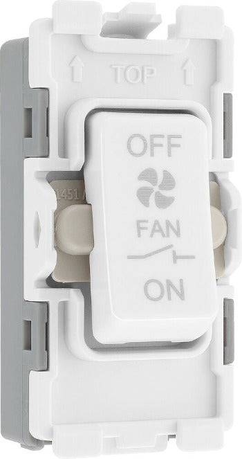 BG White Moulded PVC 10A Fan Isolator Grid Module R15 - The Switch Depot