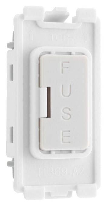 BG White Moulded PVC 13A Fuse Carrier Grid Module RFUSE - The Switch Depot