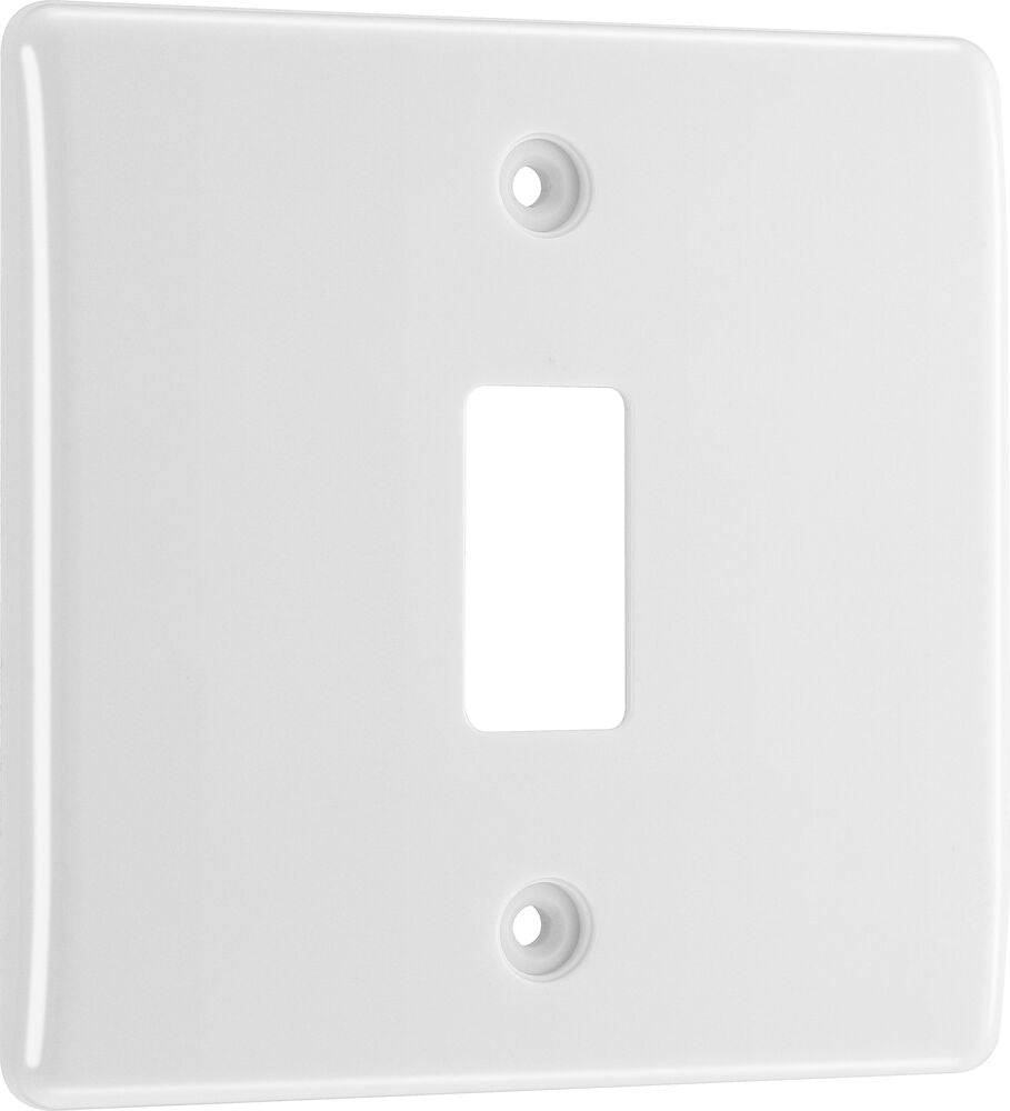 BG Moulded White PVC 1G Grid Plate R81 - The Switch Depot