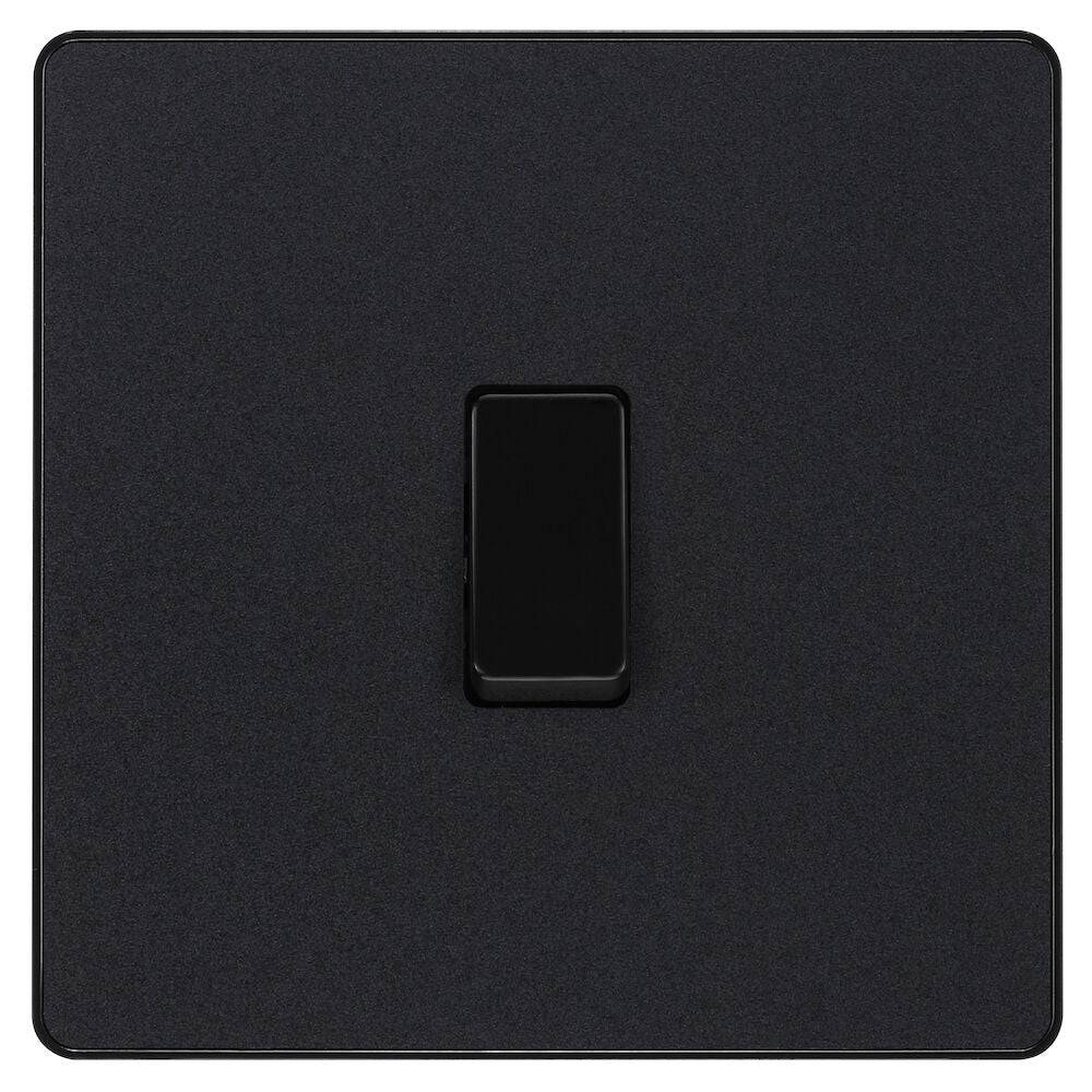 Evolve Polycarbonate Matt Black Intermediate Light Switch PCDMB13B - The Switch Depot