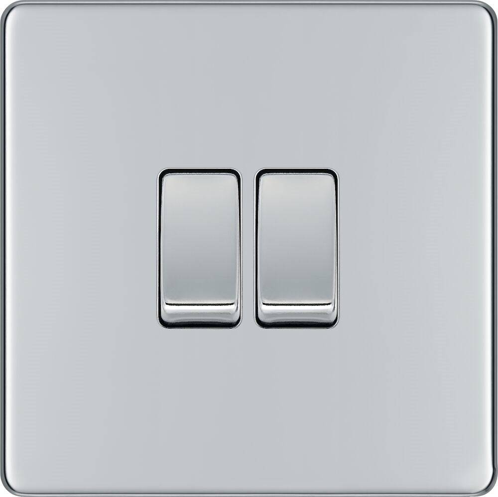 BG Screwless Polished Chrome 2G Intermediate Light Switch FPC2GINT - The Switch Depot