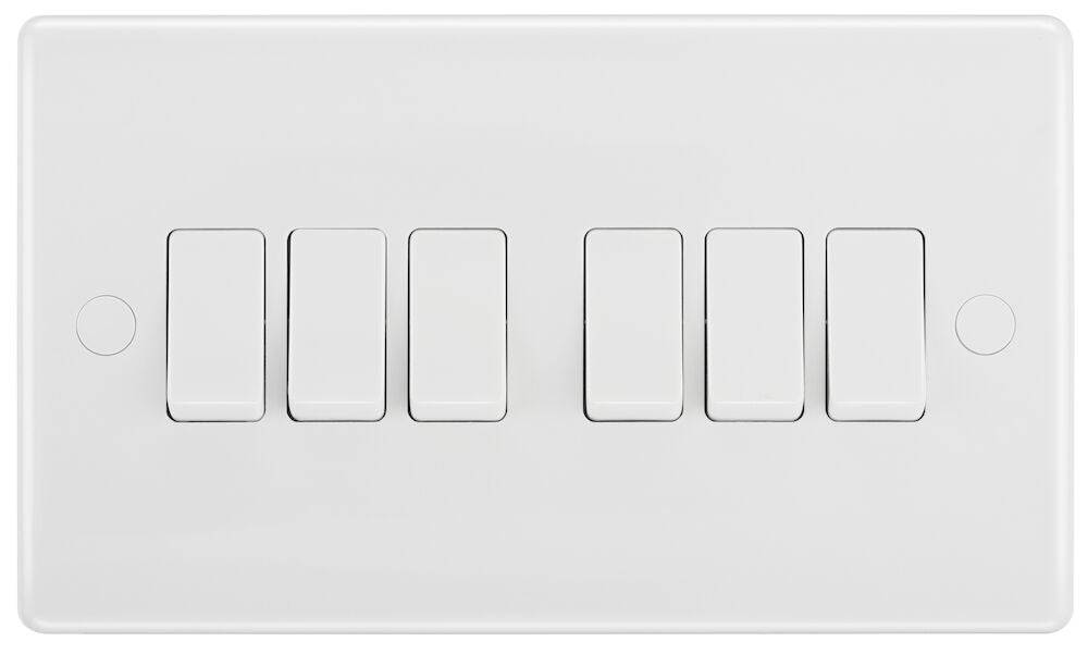 BG Moulded White PVC 6G Light Switch 846 - The Switch Depot