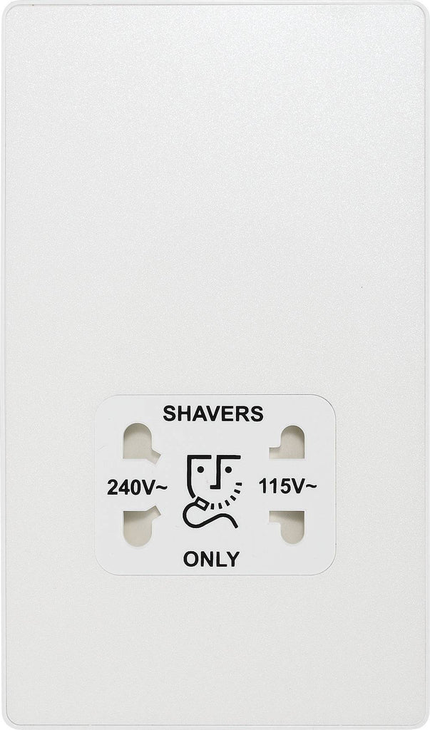 Evolve Polycarbonate Pearlescent White Shaver Socket PCDCL20W - The Switch Depot