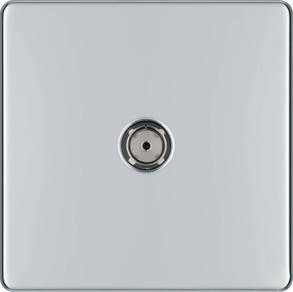 BG Screwless Polished Chrome TV Socket FPC60 - The Switch Depot