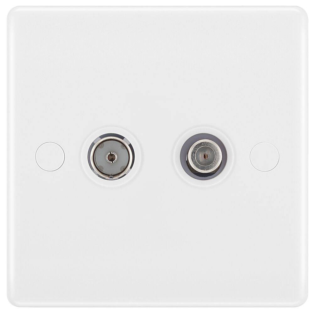BG Moulded White PVC TV and Satellite Socket 865 - The Switch Depot