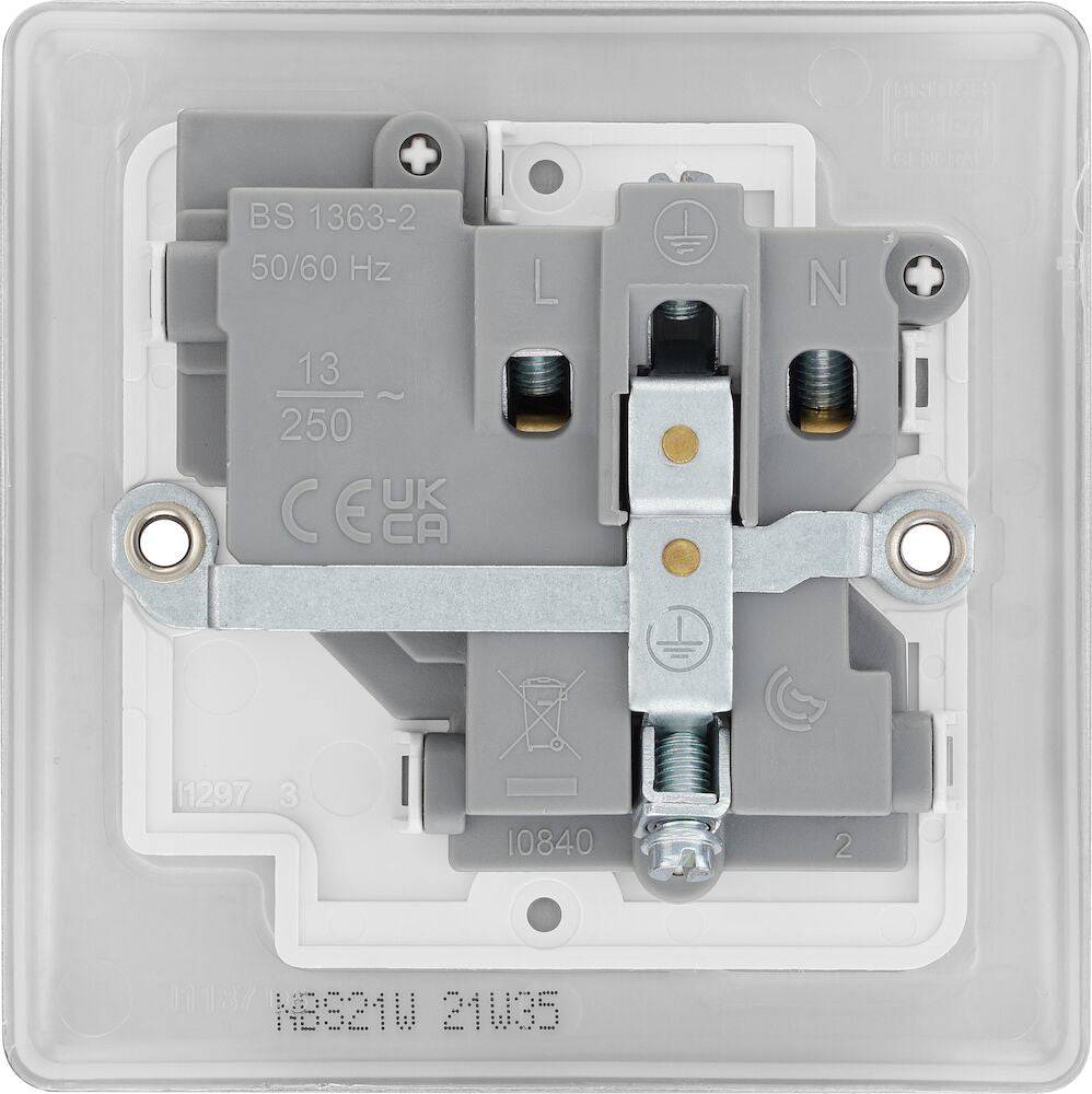 Nexus Metal Brushed Steel Single USB Socket NBS21U2W - The Switch Depot