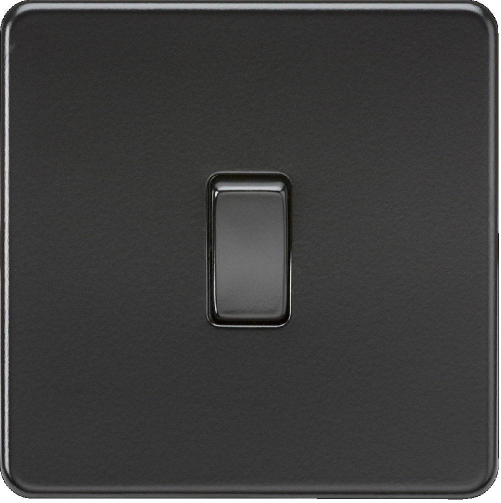 Knightsbridge Screwless Matt Black Intermediate Light Switch SF1200MBB - The Switch Depot