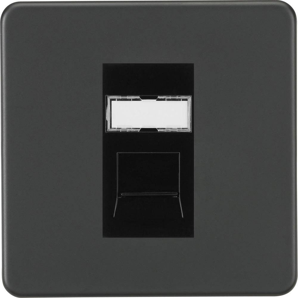 Knightsbridge Screwless Anthracite Cat5e Data Socket SFRJ45MAT - The Switch Depot