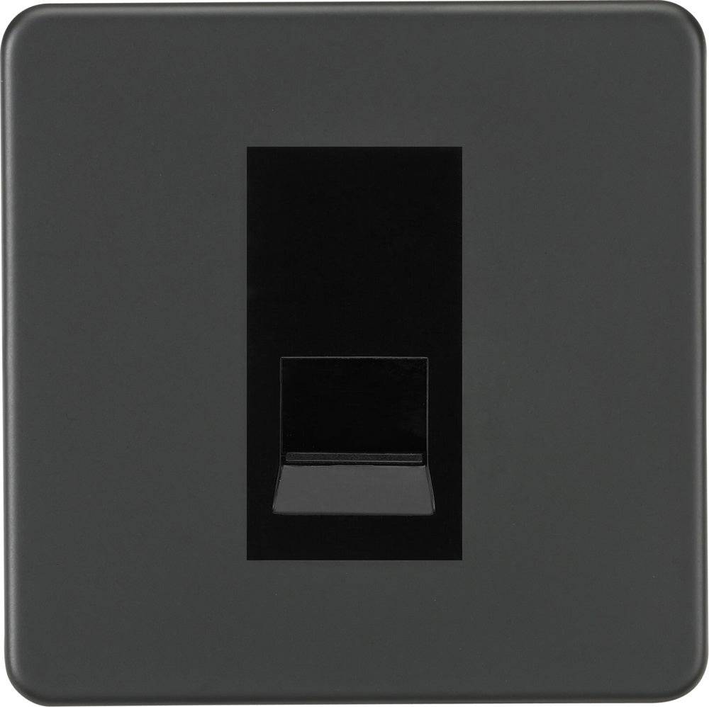 Knightsbridge Screwless Anthracite Master Telephone Socket SF7300MAT - The Switch Depot