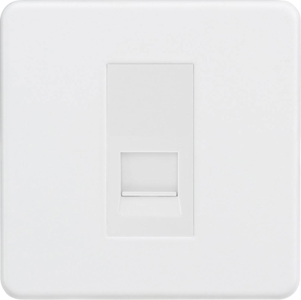 Knightsbridge Screwless Matt White Slave Telephone Socket SF7400MMW - The Switch Depot