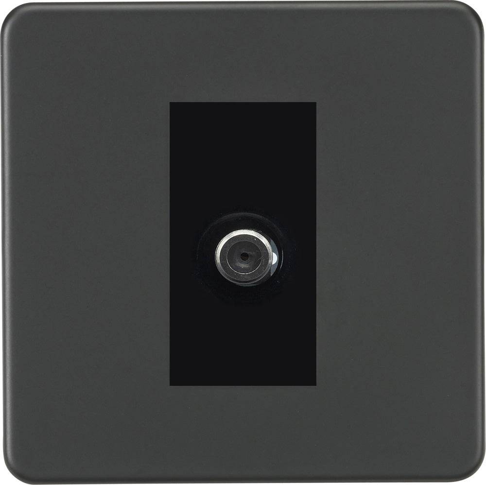 Knightsbridge Screwless Anthracite Satellite Socket SF0150MAT - The Switch Depot