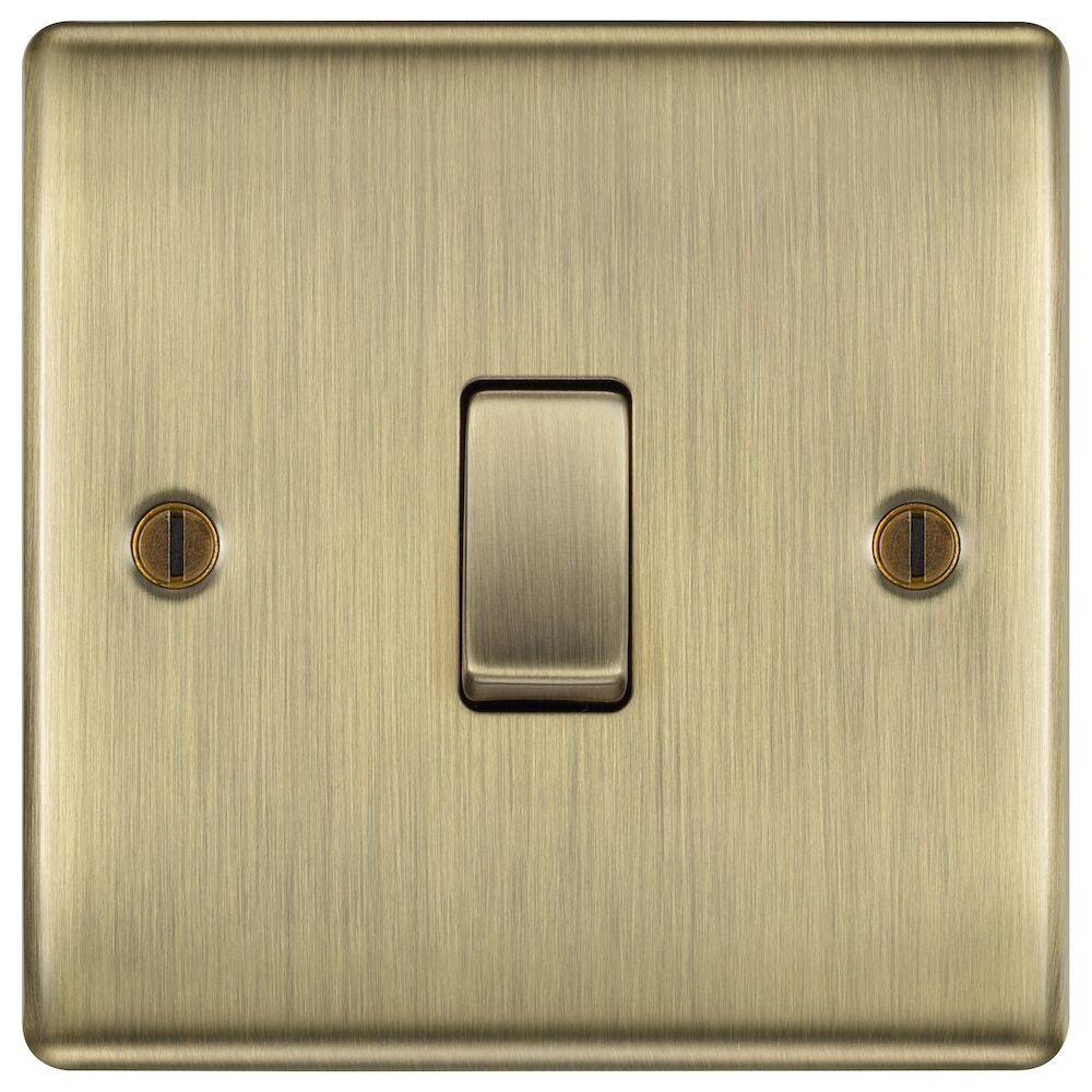 Nexus Metal Antique Brass 1G Light Switch NAB12-The Switch Depot