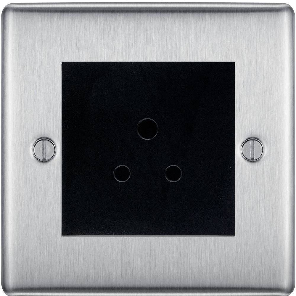 Nexus Metal Brushed Steel 2A Unswitched Socket NBS28MB - The Switch Depot