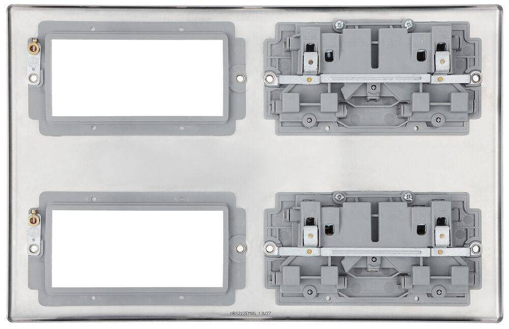 Nexus Metal Brushed Steel Electrical Media Plate NBS222EM8G - The Switch Depot