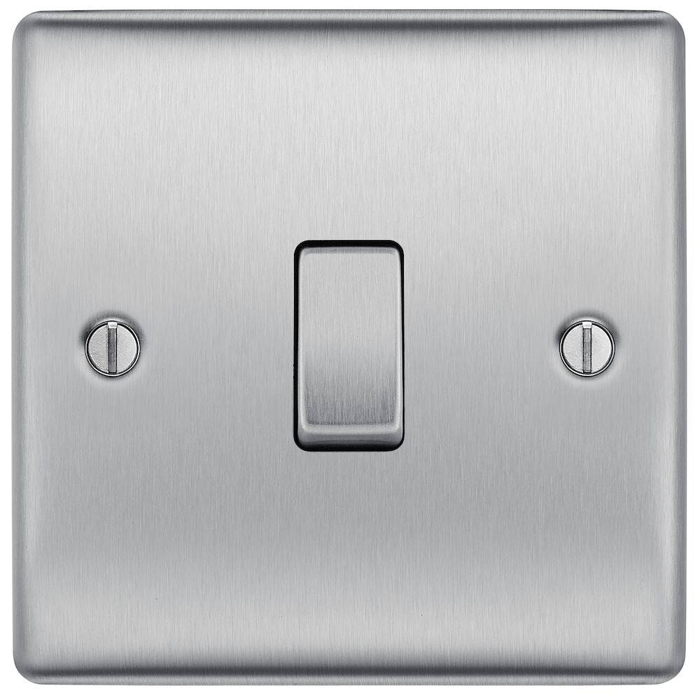 Nexus Metal Brushed Steel Intermediate Light Switch NBS13 - The Switch Depot