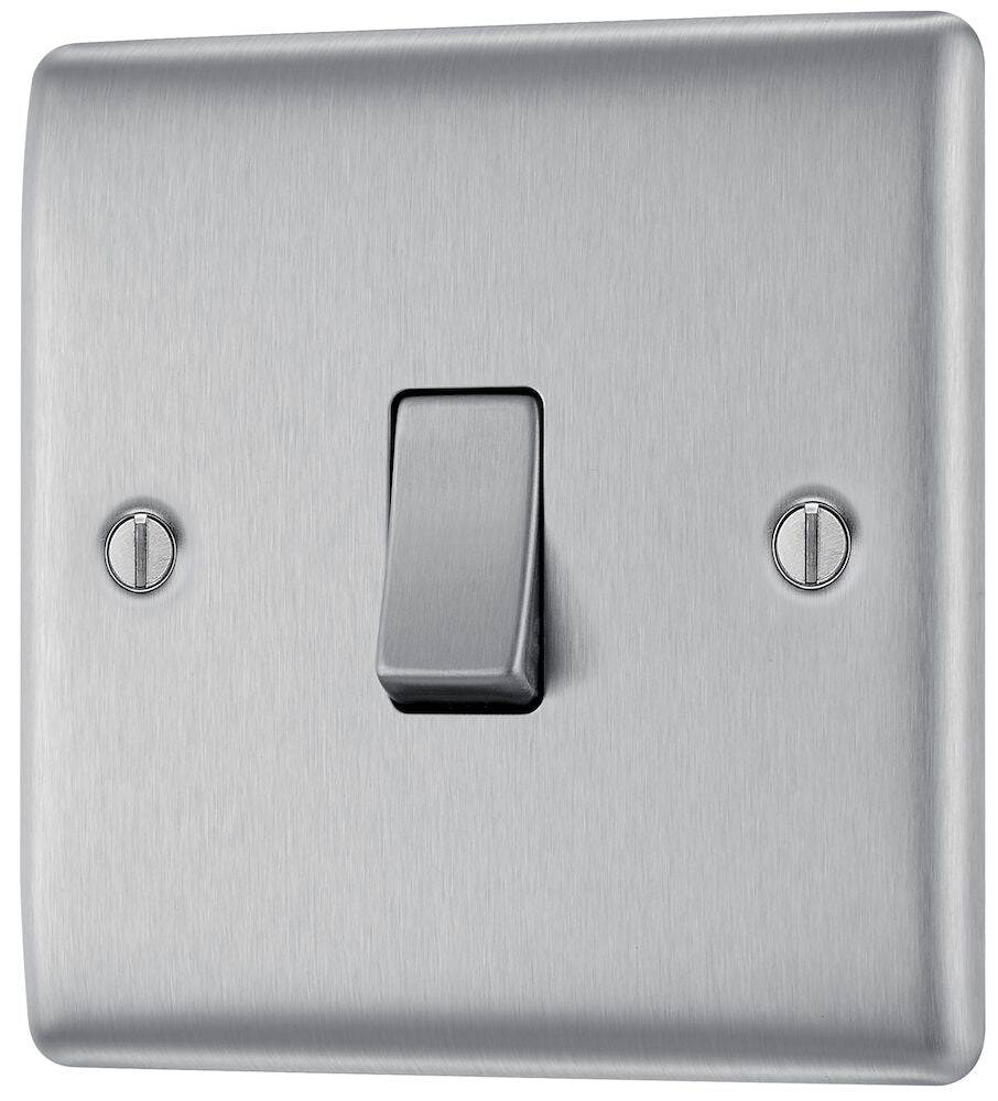 Nexus Metal Brushed Steel Intermediate Light Switch NBS13 - The Switch Depot