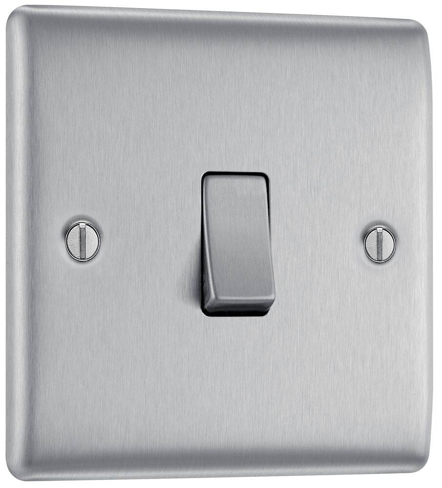 Nexus Metal Brushed Steel Intermediate Light Switch NBS13 - The Switch Depot