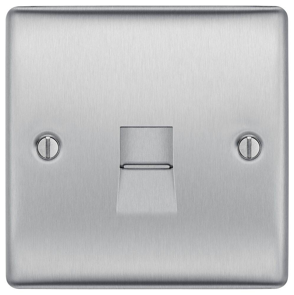 Nexus Metal Brushed Steel Master Telephone Socket NBSBTM1 - The Switch Depot