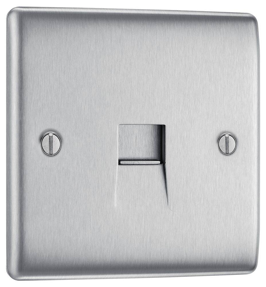 Nexus Metal Brushed Steel Master Telephone Socket NBSBTM1 - The Switch Depot