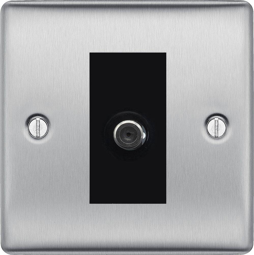 Nexus Metal Brushed Steel Satellite Socket NBS64B - The Switch Depot