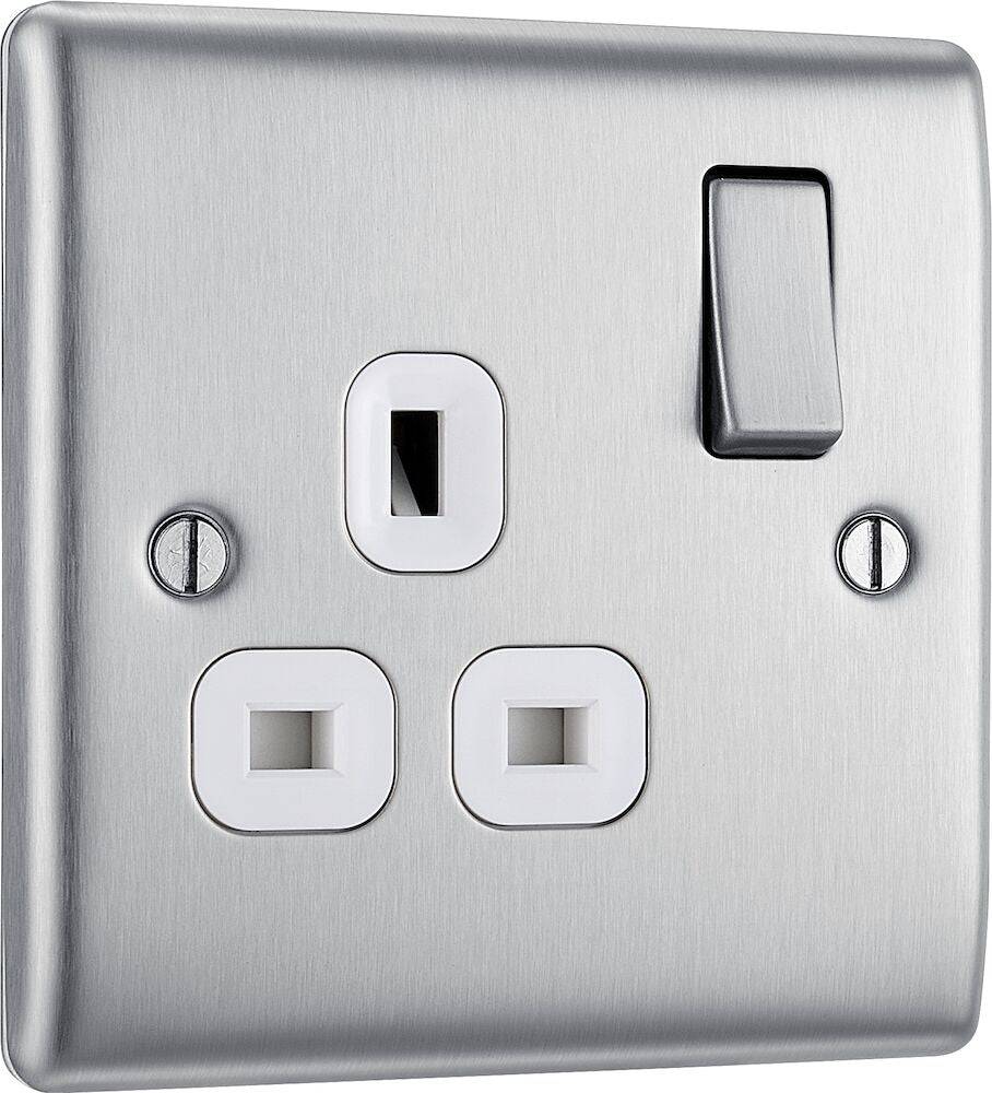 Nexus Metal Brushed Steel Single Socket NBS21W - The Switch Depot