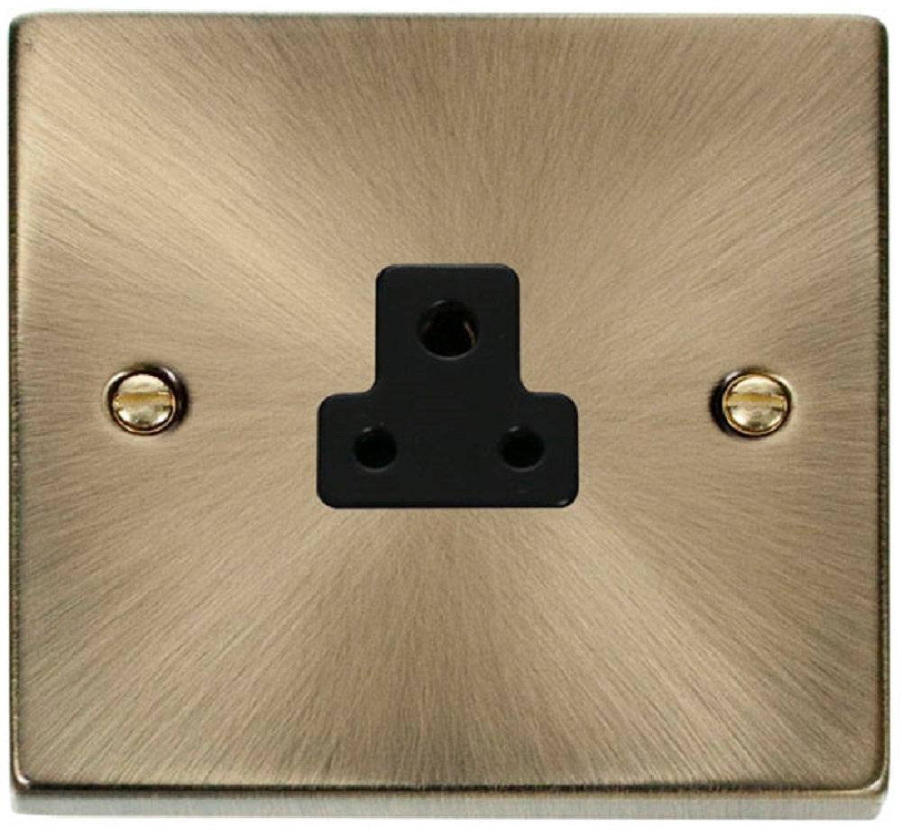 Click Deco Antique Brass 2A Unswitched Socket VPAB039BK - The Switch Depot