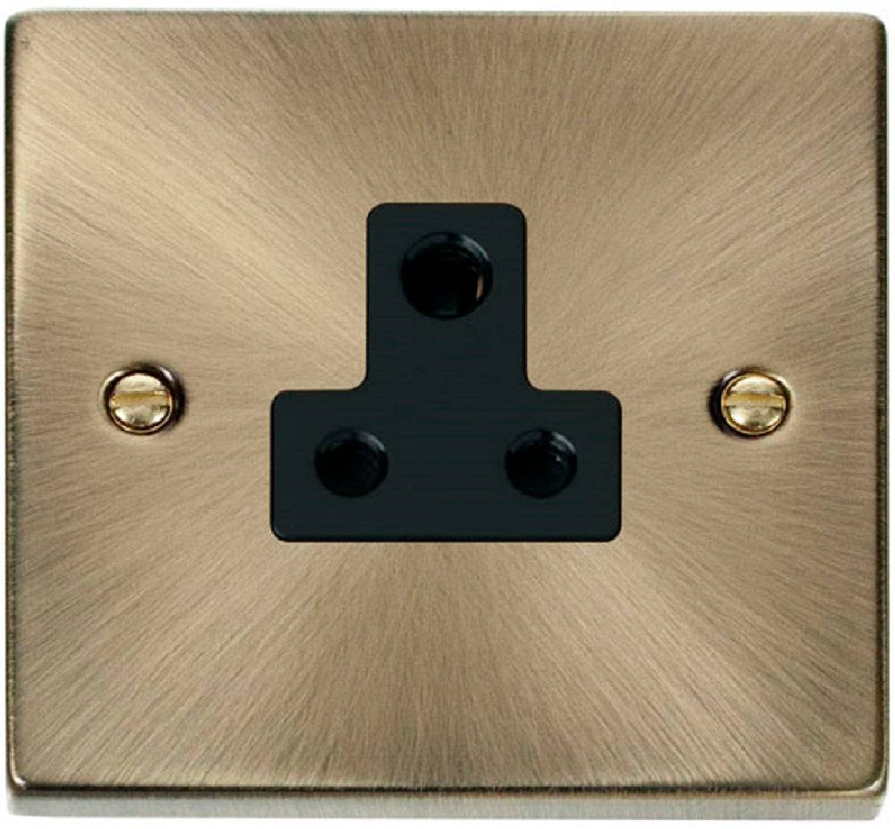 Click Deco Antique Brass 5A Unswitched Socket VPAB038BK - The Switch Depot