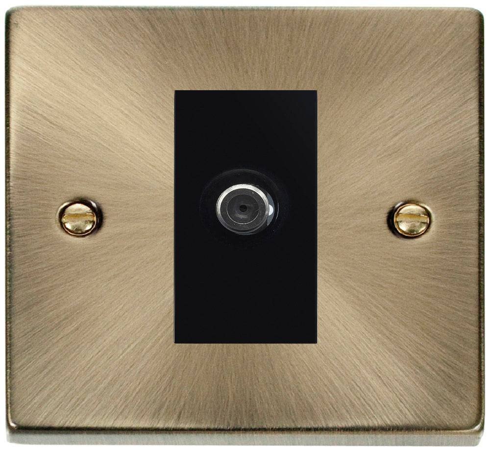 Click Deco Antique Brass Satellite Socket VPAB156MBK - The Switch Depot