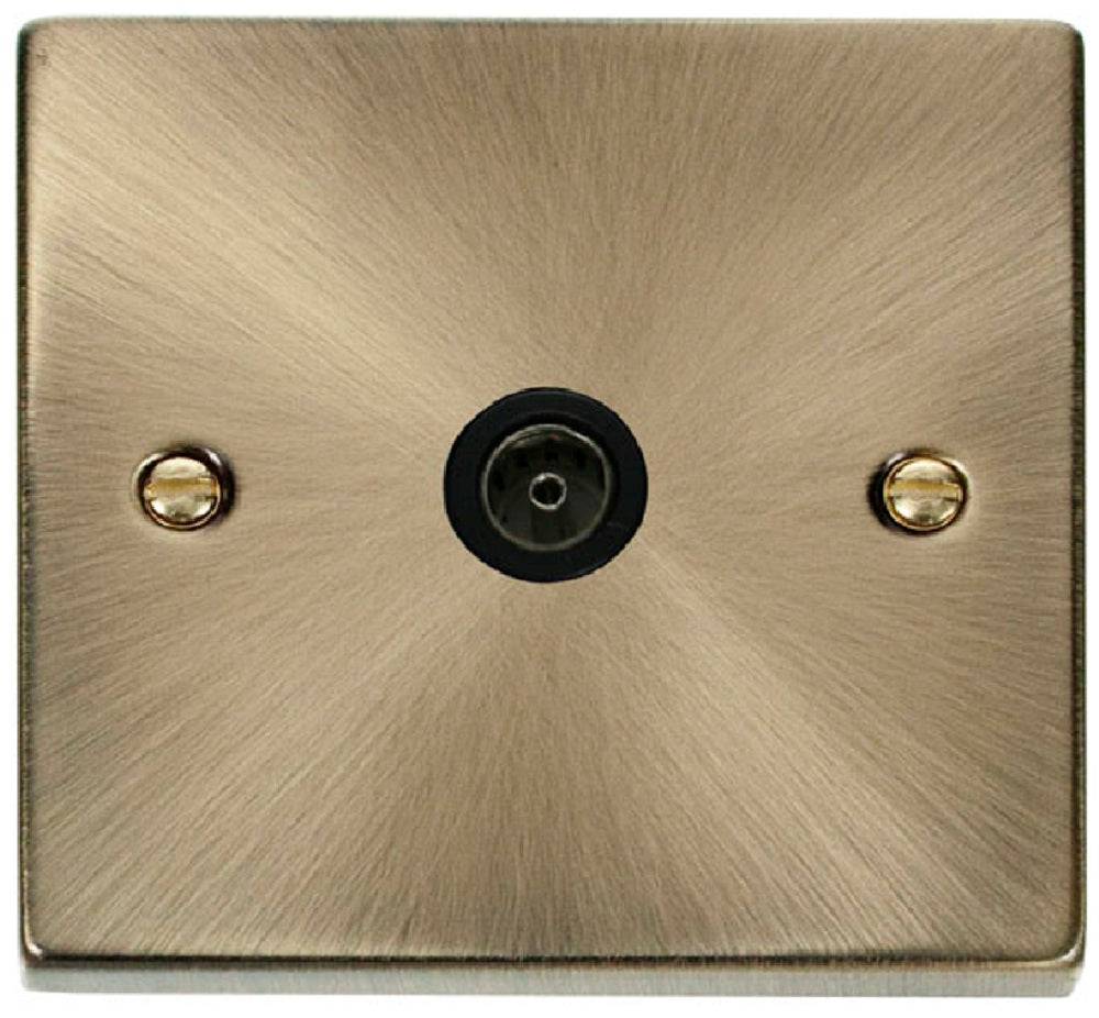 Click Deco Antique Brass TV Socket VPAB065BK - The Switch Depot