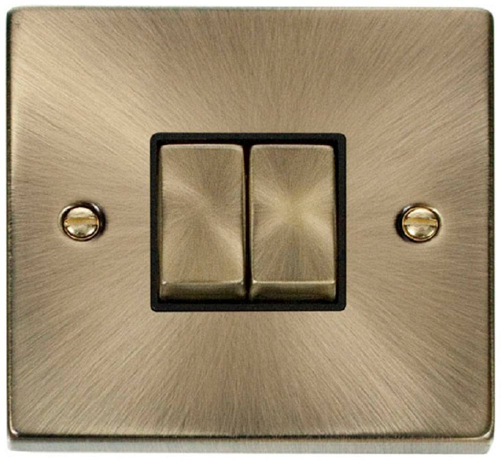 Click Deco Antique Brass 2W & Intermediate Switch VPAB4125BK - The Switch Depot