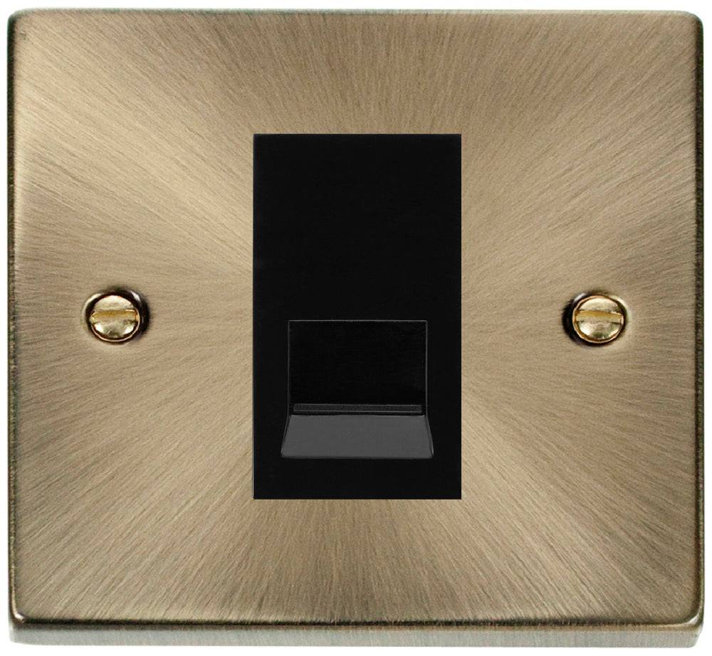 Click Deco Antique Brass RJ11 Socket VPAB115MBK - The Switch Depot