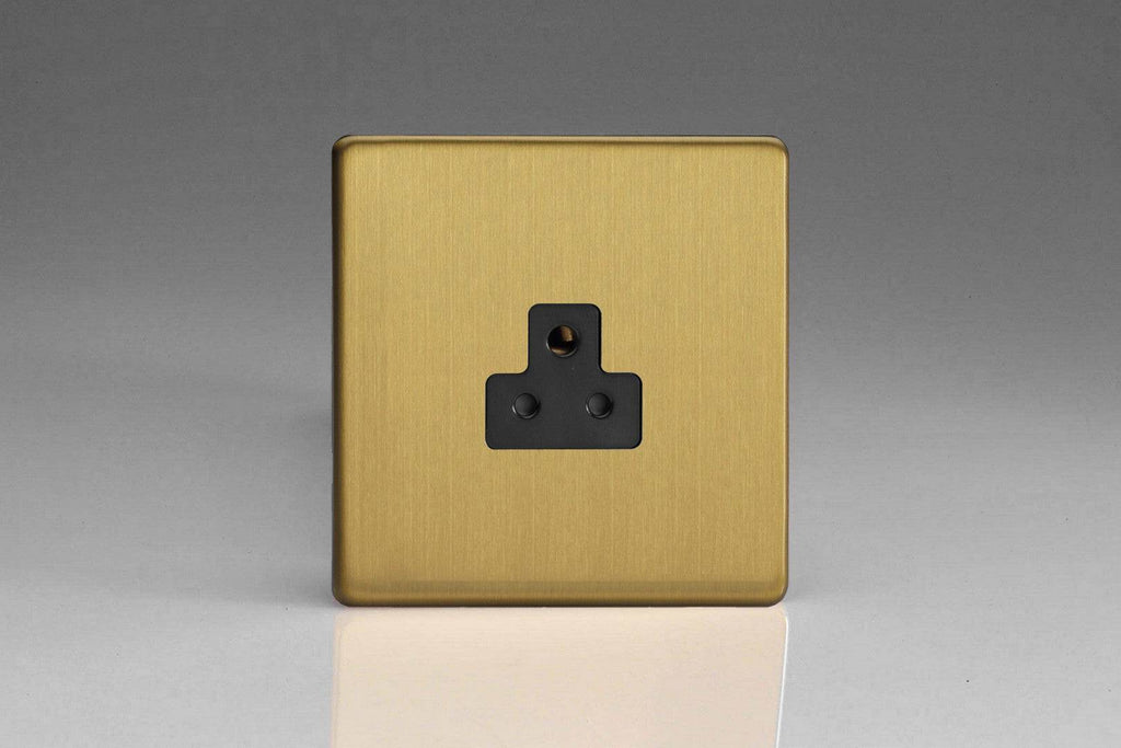 Varilight Screwless Brushed Brass 2A Unswitched Socket XDBRP2ABS - The Switch Depot