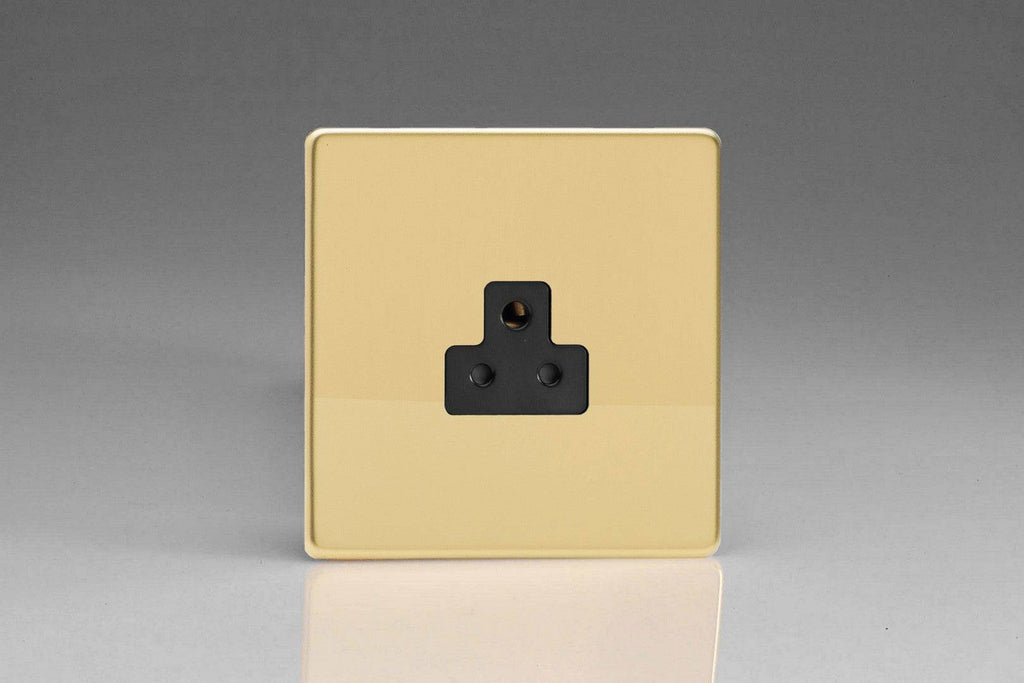 Varilight Screwless Polished Brass 2A Unswitched Socket XDVRP2ABS - The Switch Depot