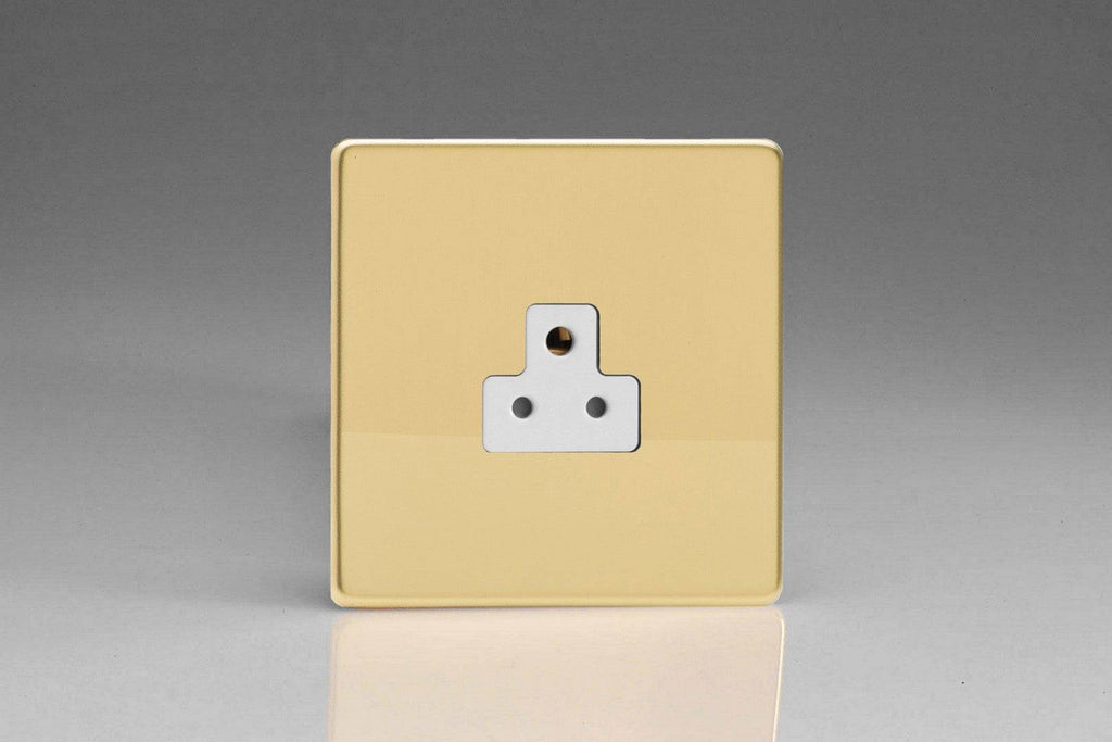 Varilight Screwless Polished Brass 2A Unswitched Socket XDVRP2AWS - The Switch Depot