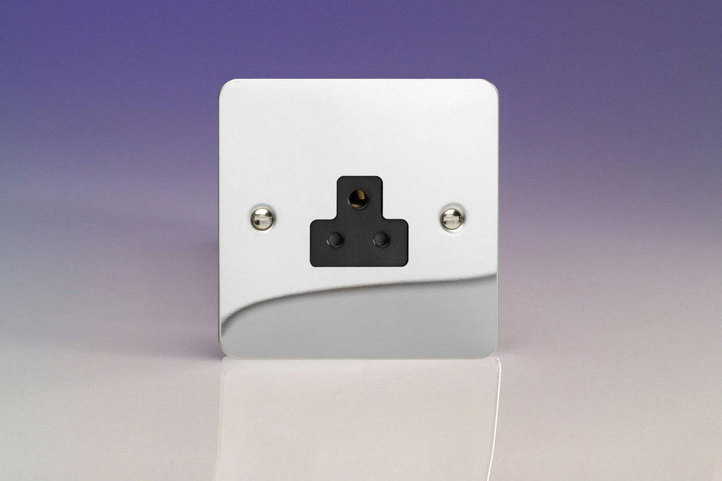 Varilight Ultraflat Polished Chrome 2A Unswitched Socket XFCRP2AB - The Switch Depot