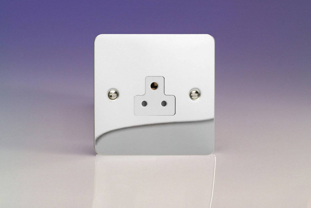 Varilight Ultraflat Polished Chrome 2A Unswitched Socket XFCRP2AW - The Switch Depot