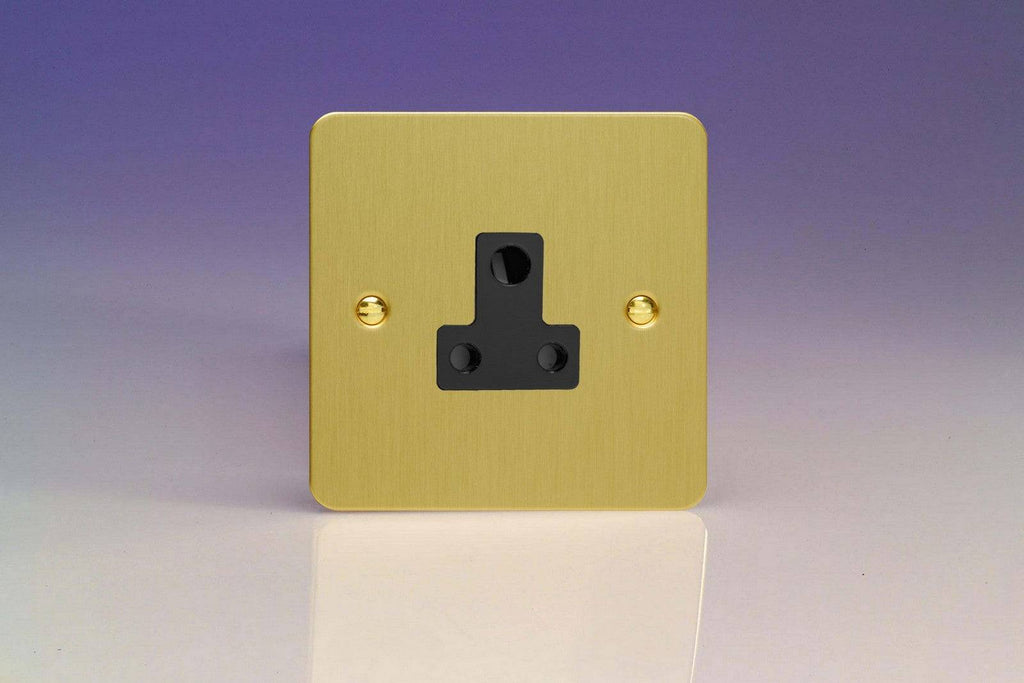 Varilight Ultraflat Brushed Brass 5A Unswitched Socket XFBRP5AB - The Switch Depot